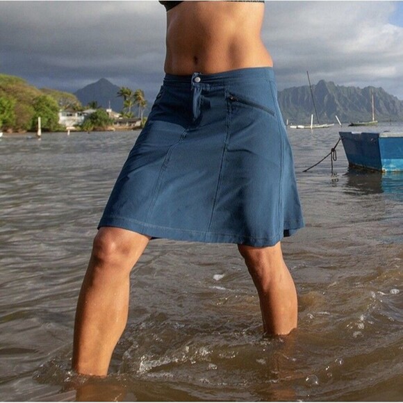 Title Nine Nimblene Swingtastic Skort Size 12 Blue Golf Tennis Pickleball Skirt - Picture 2 of 11